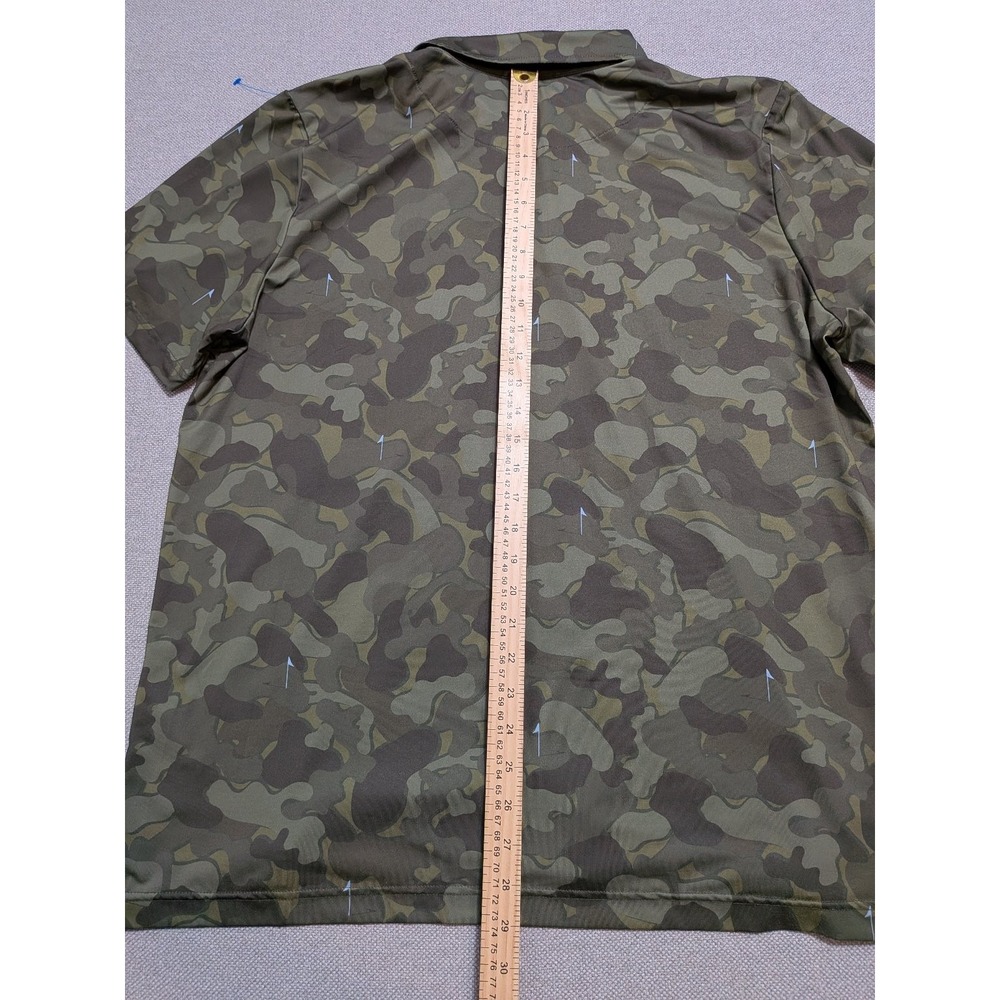 Good Good Mens XL Polo Camo Golf Flagpole Pattern Regular Stretch Fighting Par - Picture 6 of 7